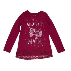 Lularain Unicorn Shirt Magenta/Glitter Sz 8